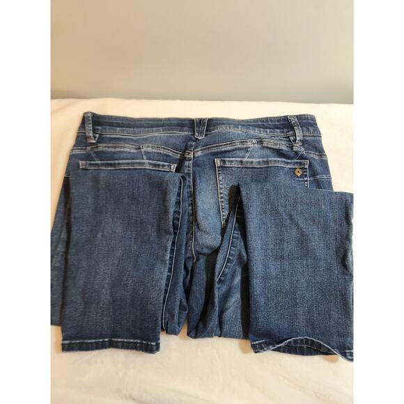 Democracy Jeans Womens Sz 16 Blue "Ab" Solution Technology Whiskers Stretch - Picture 7 of 14